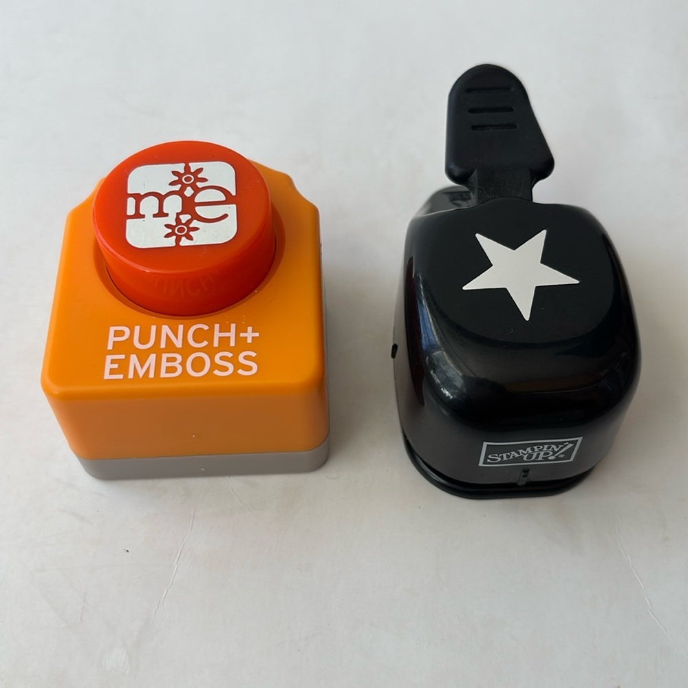 Stampin’ Up! EK Success Whale tale small star punch and ME floral craft punch